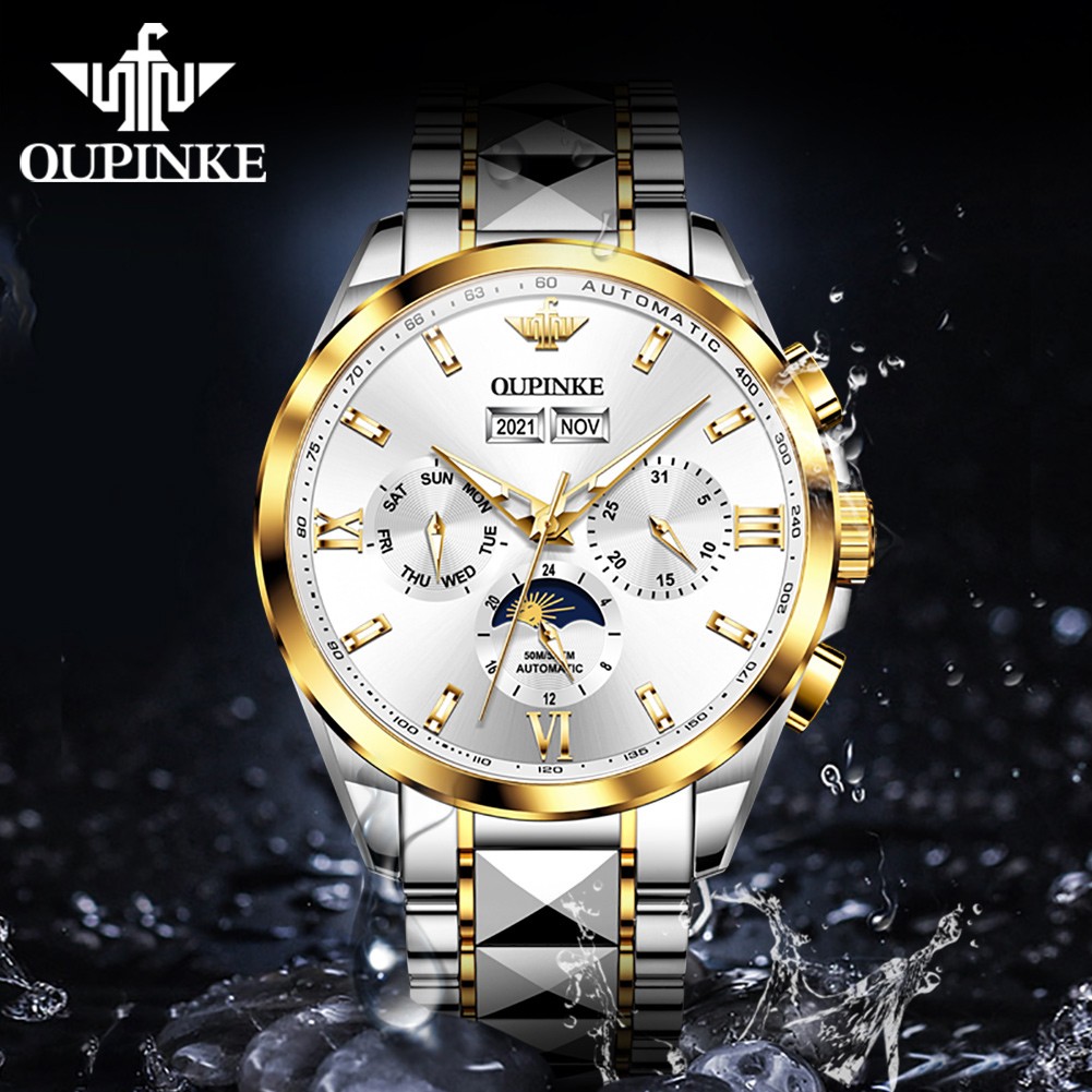 OUPINKE Luxury Men's Wristwatches Automatic Mechanical Waterproof Sapphire Glass Brand Fashion Watch relogio masculino