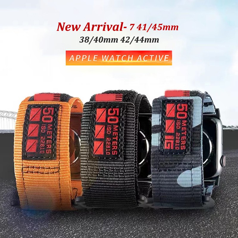 Nylon Sport Watch Band For Iwatch 7 41 45mm 5 6 2 3 38mm 42mm Bracelet Loop Strap For Apple Watch 4 40 44mm Watchbands Wristbelt