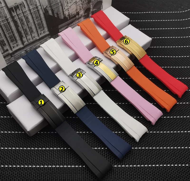 20mm Watch Band Top Quality Rubber Silicone Watchband for Role Strap for Daytona Submarine Perpetual GMT OYSTERFLEX