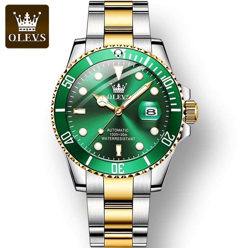 OLEVS Stainless Steel Strap Submarine Full Automatic Men's Watch Waterproof Business Automatic Mechanical Men's Wristwatch