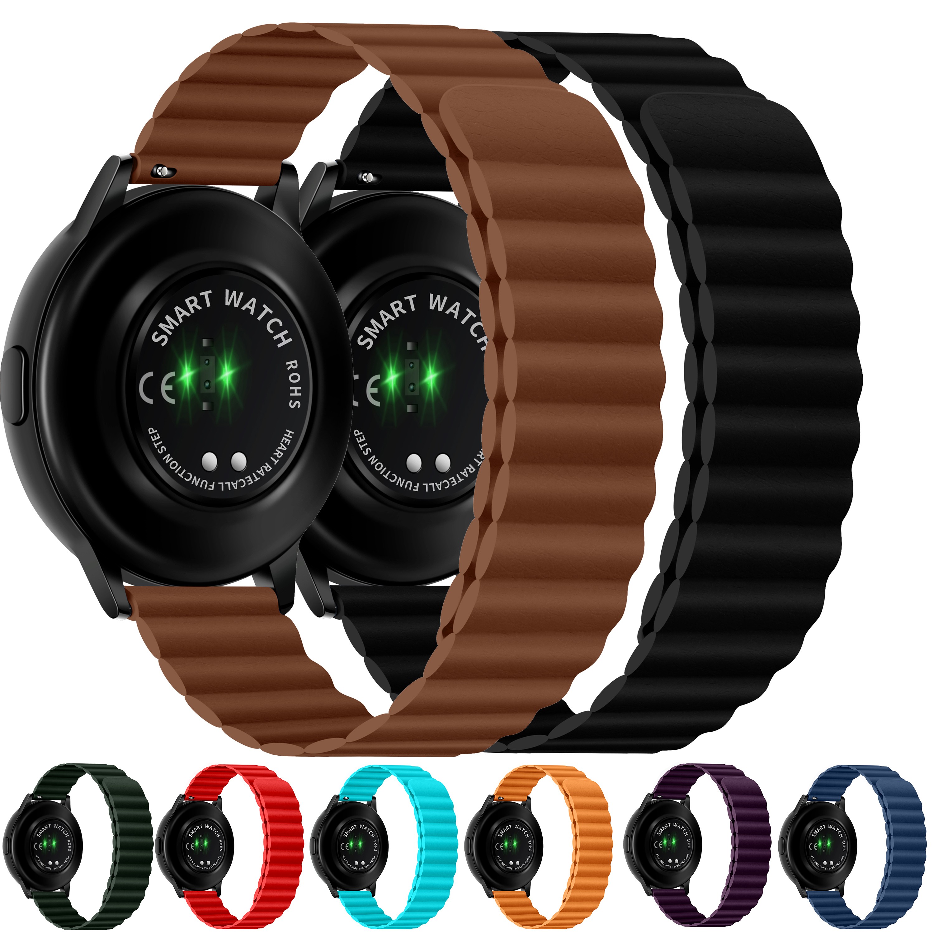 Leather Magnetic Watch Strap for Samsung Galaxy Watch 42/46mm/active2 Loop Bracelet Huawei Gt 2-2e-pro 20mm 22mm Wrist Watches
