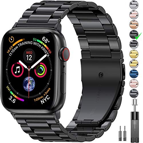 Metal strap compatible for apple watch 44mm 42mm 40mm 38mm metal stainless steel replacement strap for iwatch 6 5 4 3 2 SE band