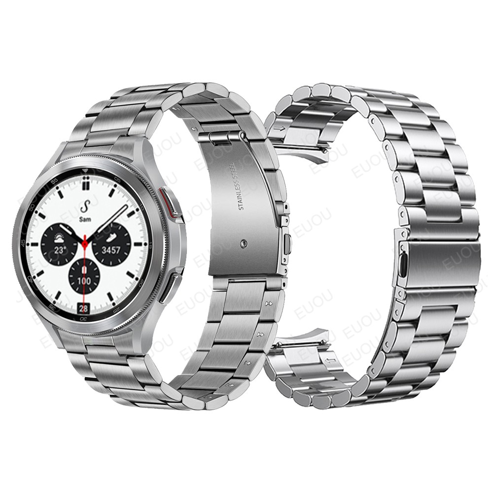 Classic Business Metal Stainless Steel Strap For Samsung Galaxy Watch 4 Classic 46mm 42mm / Watch4 44mm 40mm No Gaps Band Bracelet