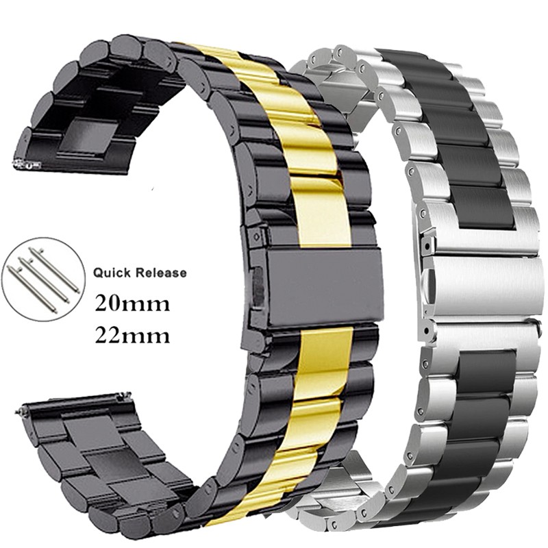 18 20 22mm Watch Band for gear S3 S2 Loop Stainless Steel Bracelet for Galaxy Watch 4 46 42 for Amazfit Bip Huawei GT Strap