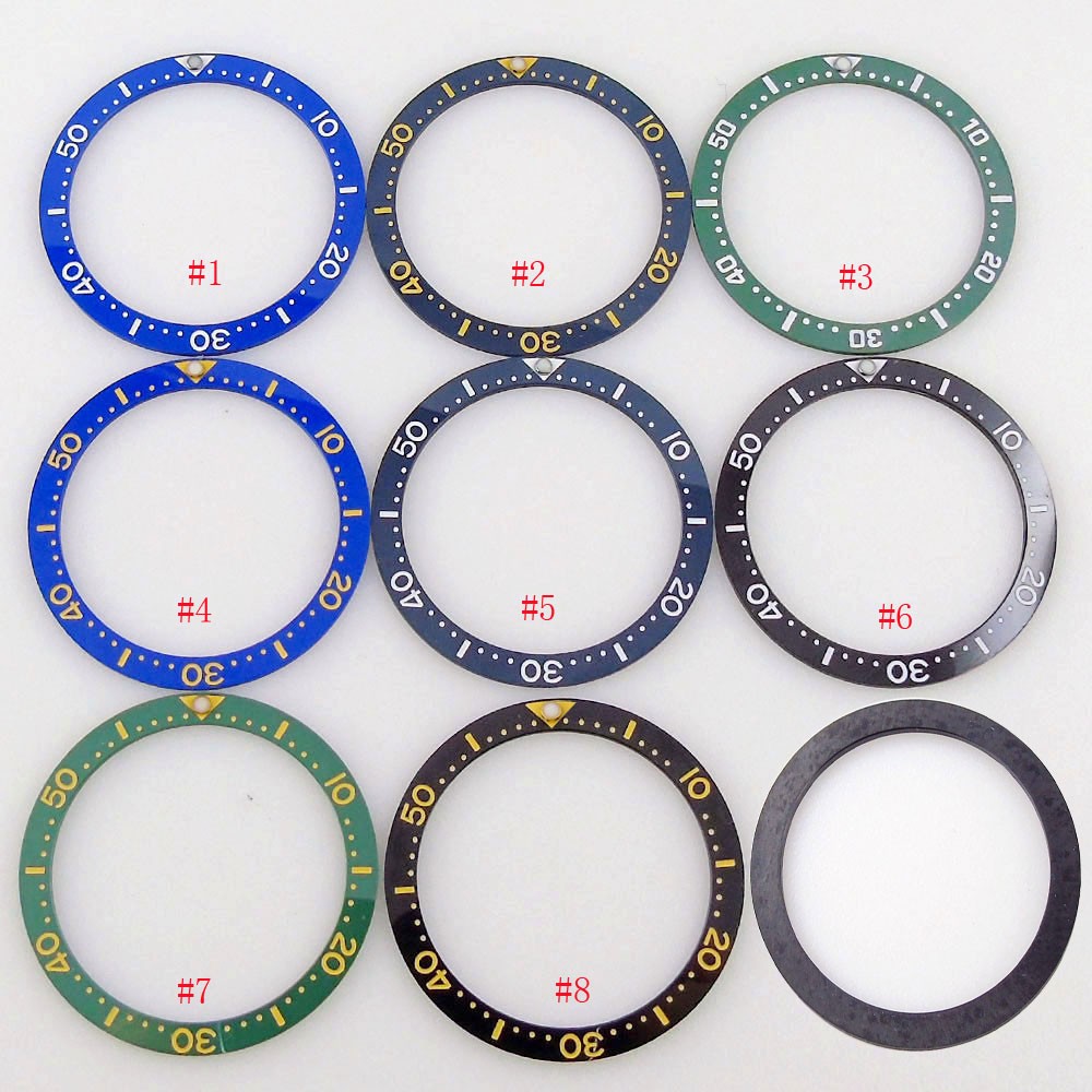 33.7mm*27.5mm*0.8mm Flat Ceramic Black Blue Green Clock Bezel Insert Fit MOD Skx013 Model High Quality Parts