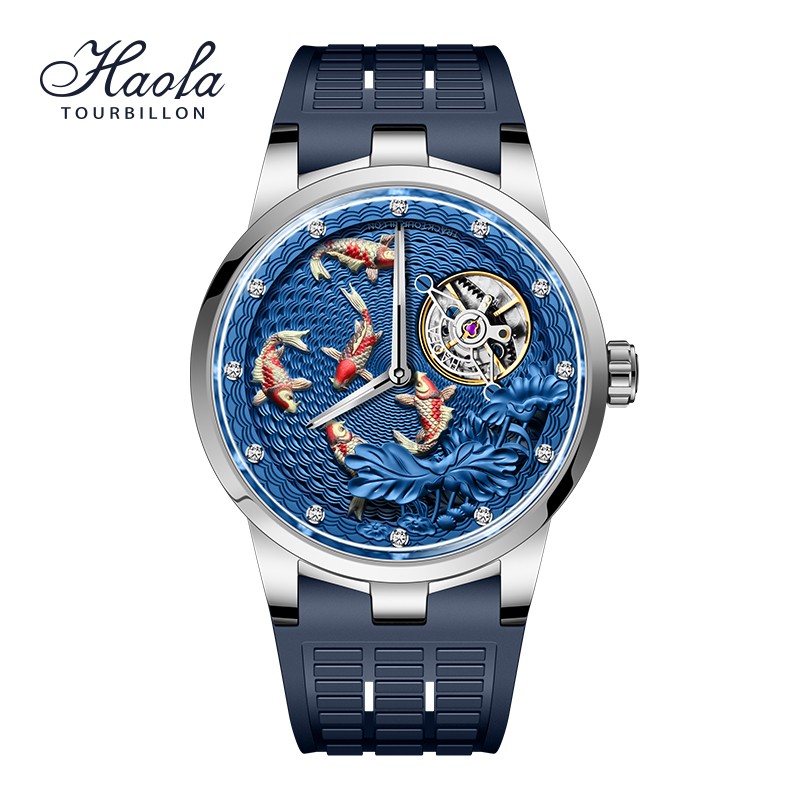 Haofa Carrousel Luxury Mechanical Wristwatch for Men Power Band Sapphire 80 Watch Men Rotation Sapphire 2021