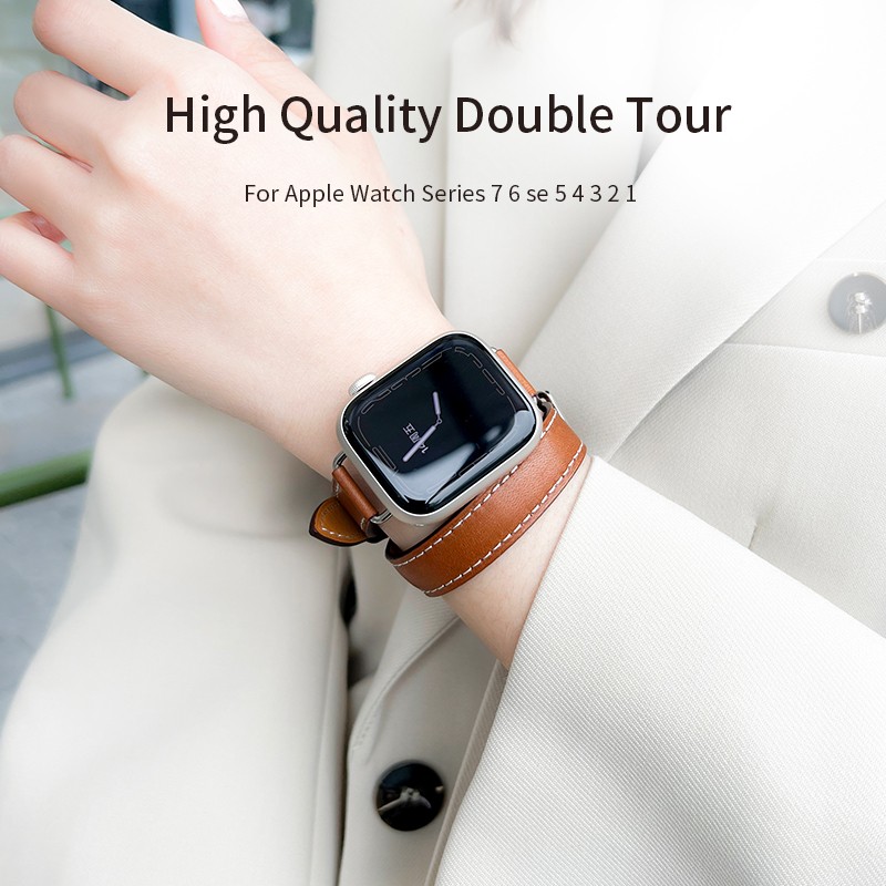 Kebitt Newest High Quality Double Round Band for Apple Watch Series 7 6 Se 5 4 3 2 1 Iwatch Strap Fashion Men Women 14mm Width