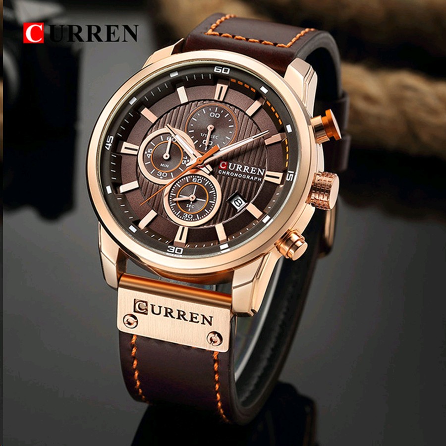 Luxury Brand CURREN Fashion Analog Digital Chronograph Men's Quartz Watch Business Sport Waterproof Leather Watch for Men Relogio