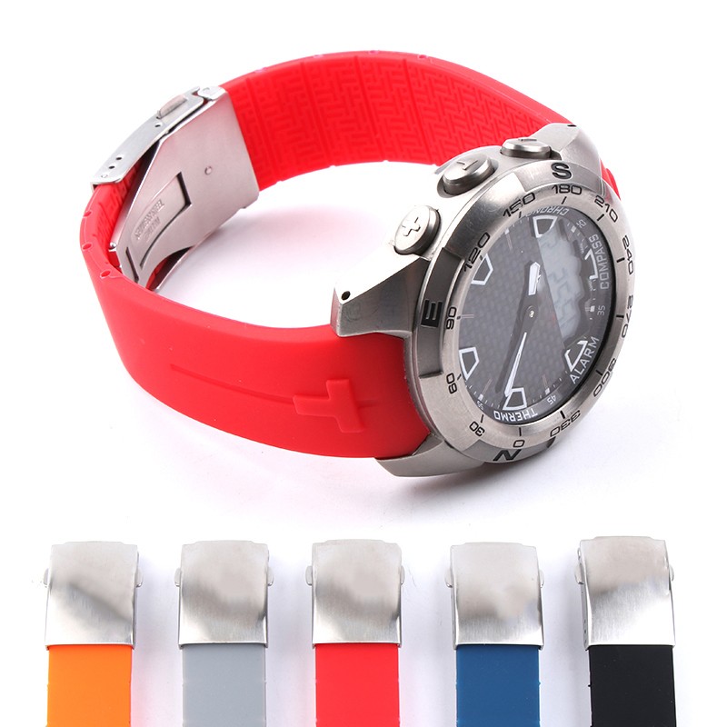 Silicone Watchband 20mm 21mm Sport For Tissot Touch T013 T047 Rubber Strap T-Sport Watchband Waterproof T013420A T047420A T33