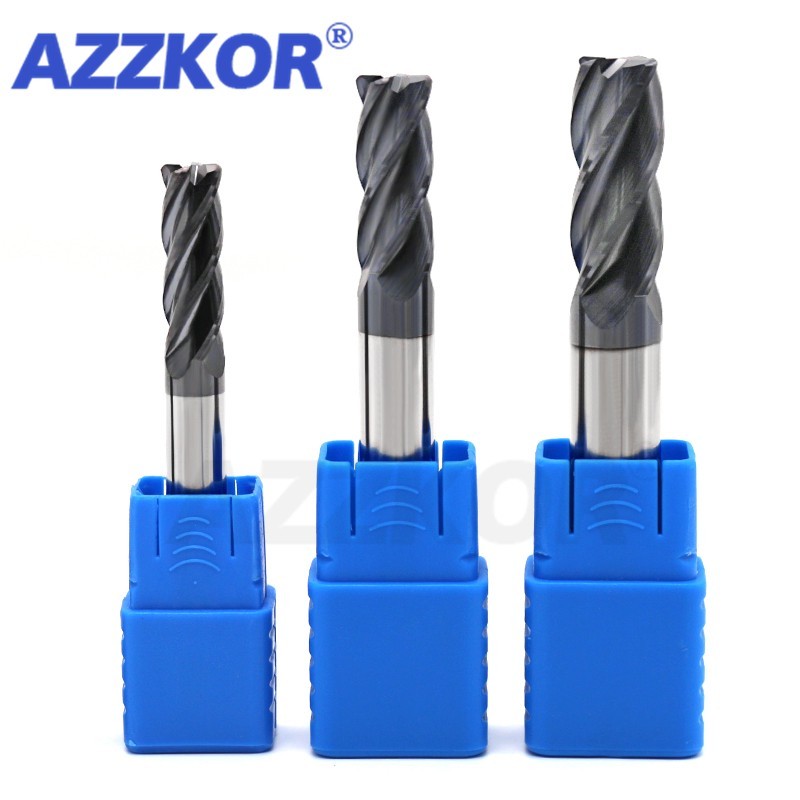 Steel Milling Machine End Mill Cutter Coating Tungsten Alloy Steel Tool Cnc Maching Hrc45 Rough Angle Top Milling Cutter Endmil Milling Machine Kit