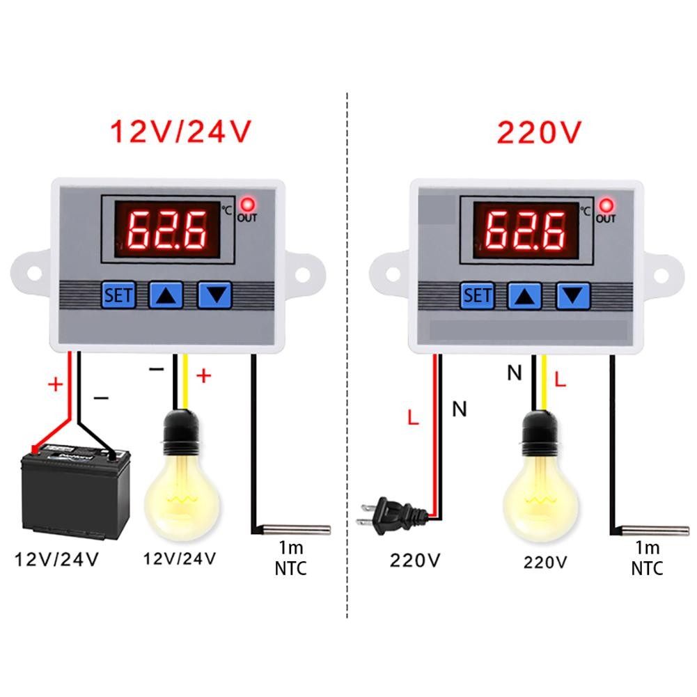 Digital W3002 Temperature Controller 10A Thermostat Control Strong Hardness Electric Portable Switch With Probe Sensor