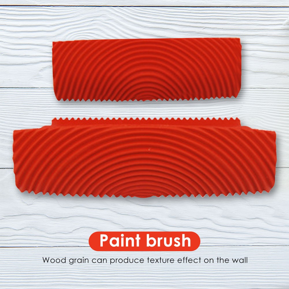 2pcs Paint Roller Rubber Roller Imitation Wood Grain Brush Wall Rodillo Pintura Kits Wall Texture Art DIY Painting Tool Set