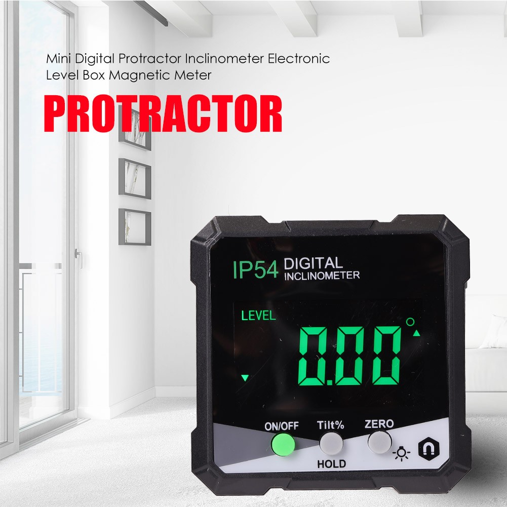 Angle Finder Bevel Box Electronic LCD Backlight Digital Inclinometer Goniometer 4x90 Degree Magnetic Slope Meter Protractor