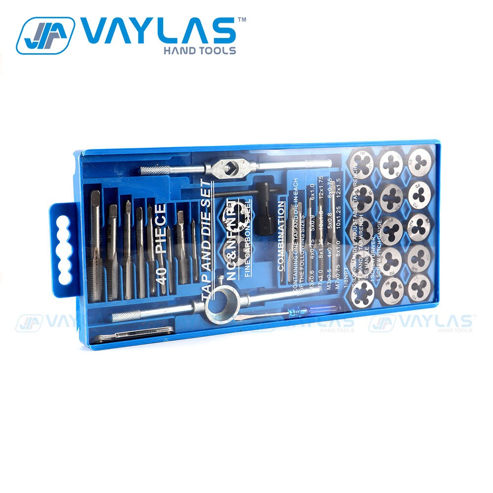 Plug and Thread Set Metric Tap Drill Bits Wrench 40pcs M3-M12 Adjustable Threading Metalworking Tools with Storage Case
