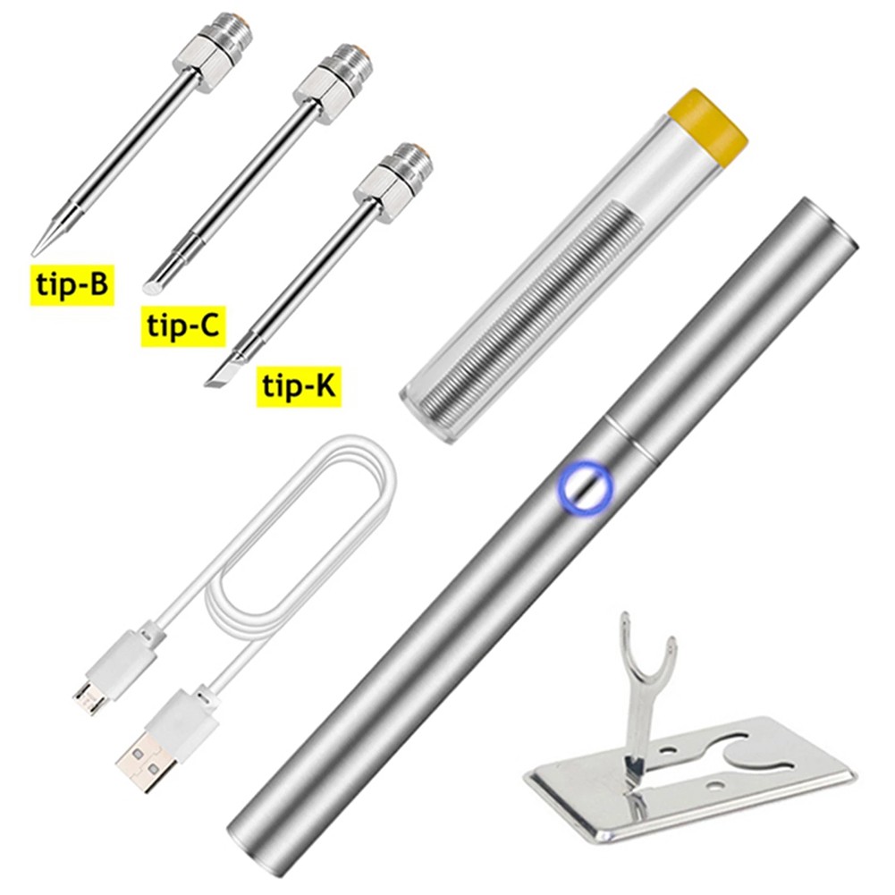 USB 5V 8W Wireless Soldering Iron Pen Set with Led Pointer Repair Soldering Iron Tool USB Rechargeable Electric Soldering Iron