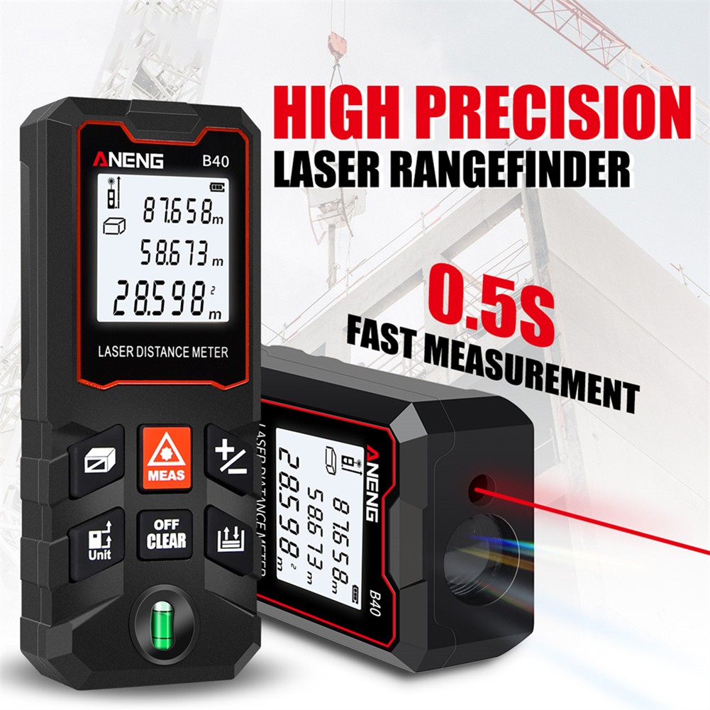 ANENG الليزر مقياس مسافات الإلكترونية الروليت الليزر الشريط الرقمي Rangefinder ترينا مترو الليزر المدى مكتشف أشرطة القياس