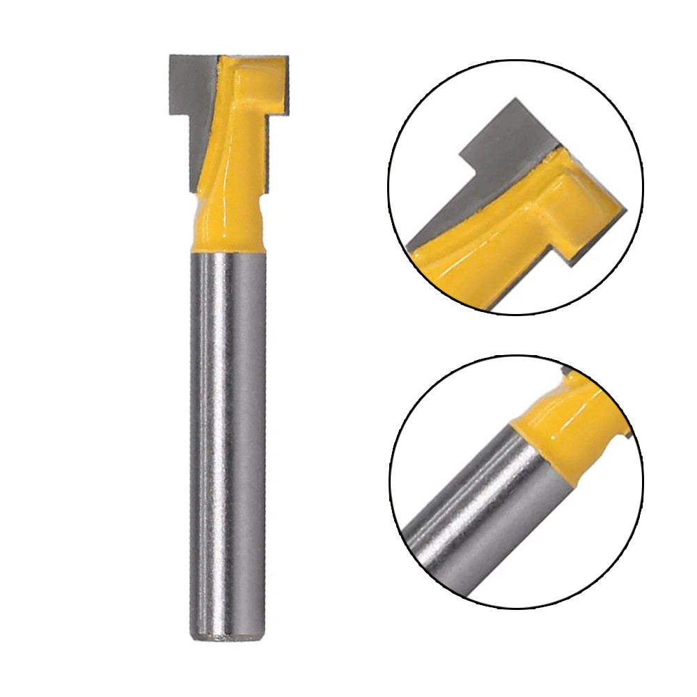 6mm 1/4 Inch Shank T-Slot Cutter Router Bit Set Master Hole Bit Hex Bolt T Slot Milling Wood Cutting Machine Woodworking Tool