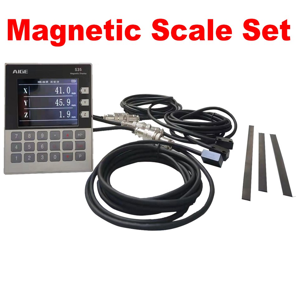 Magnetic Scale Assembly LCD Dro Digital Readout S35 Kit 3pcs 0.01mm/10U for Lathe Mill CNC Machines Fast Ship Sensor Factory Price