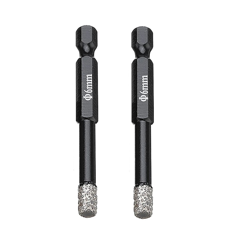2pcs 6mm Hex Handle Vacuum Brazed Diamond Dry Drill Bits Hollow Saw Blade Cutter for Granite Ceramic Marble Glass