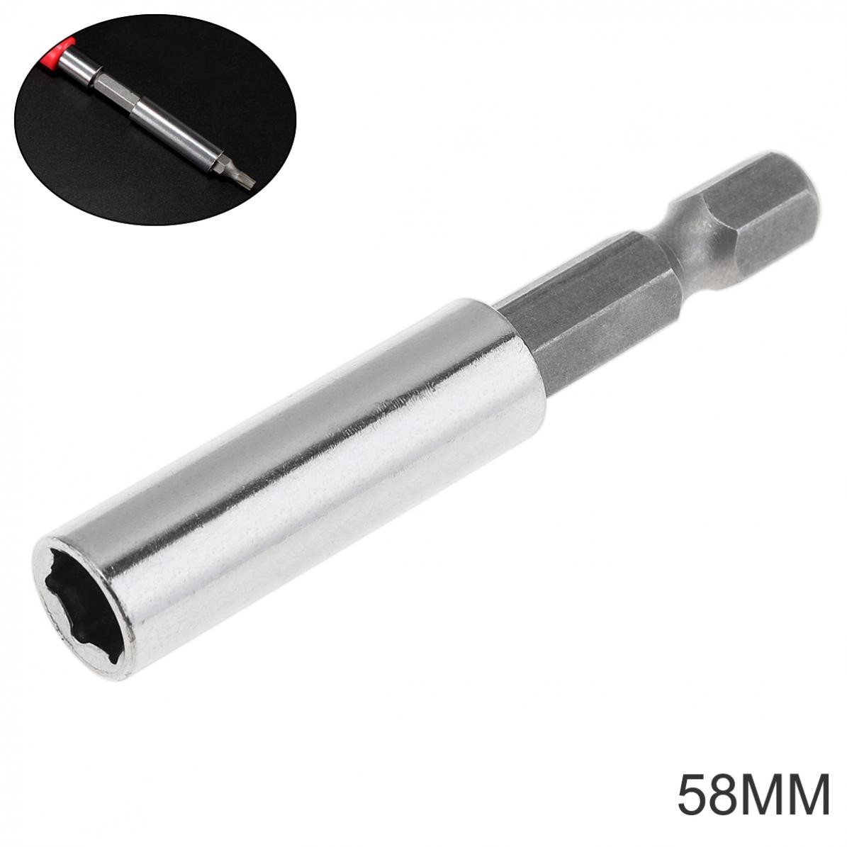 Screwdriver bits extension rod, 58mm hex shank, with magnetic positioning extension