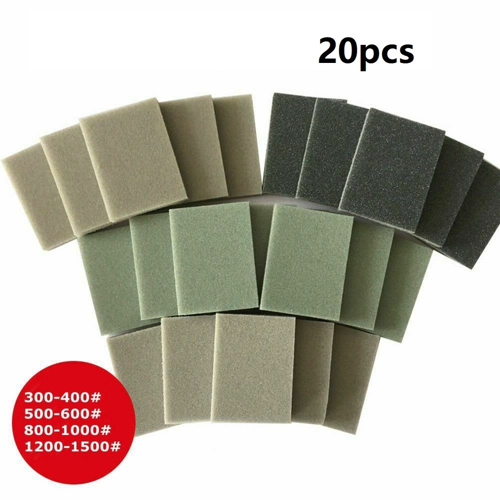 Grit 300 400 800 Sandpaper Set Wall Grinding Sponge Block Sand Sandpaper Craft Model Paint Polished Sand Brick Kitchen Cleaner