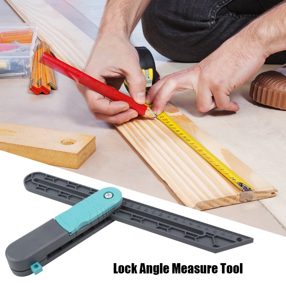 Lock Angle Measuring Tool ABS Wooden Marking Scale Protractor Adjustable Angle Measuring Ruler For Carpenter