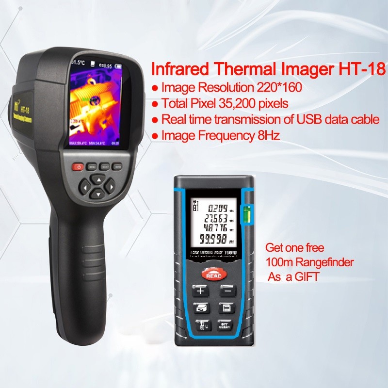 Water Leak Detection of HT-18 High Resolution Infrared Thermal Imaging Camera and Underground Heating Leak Detector