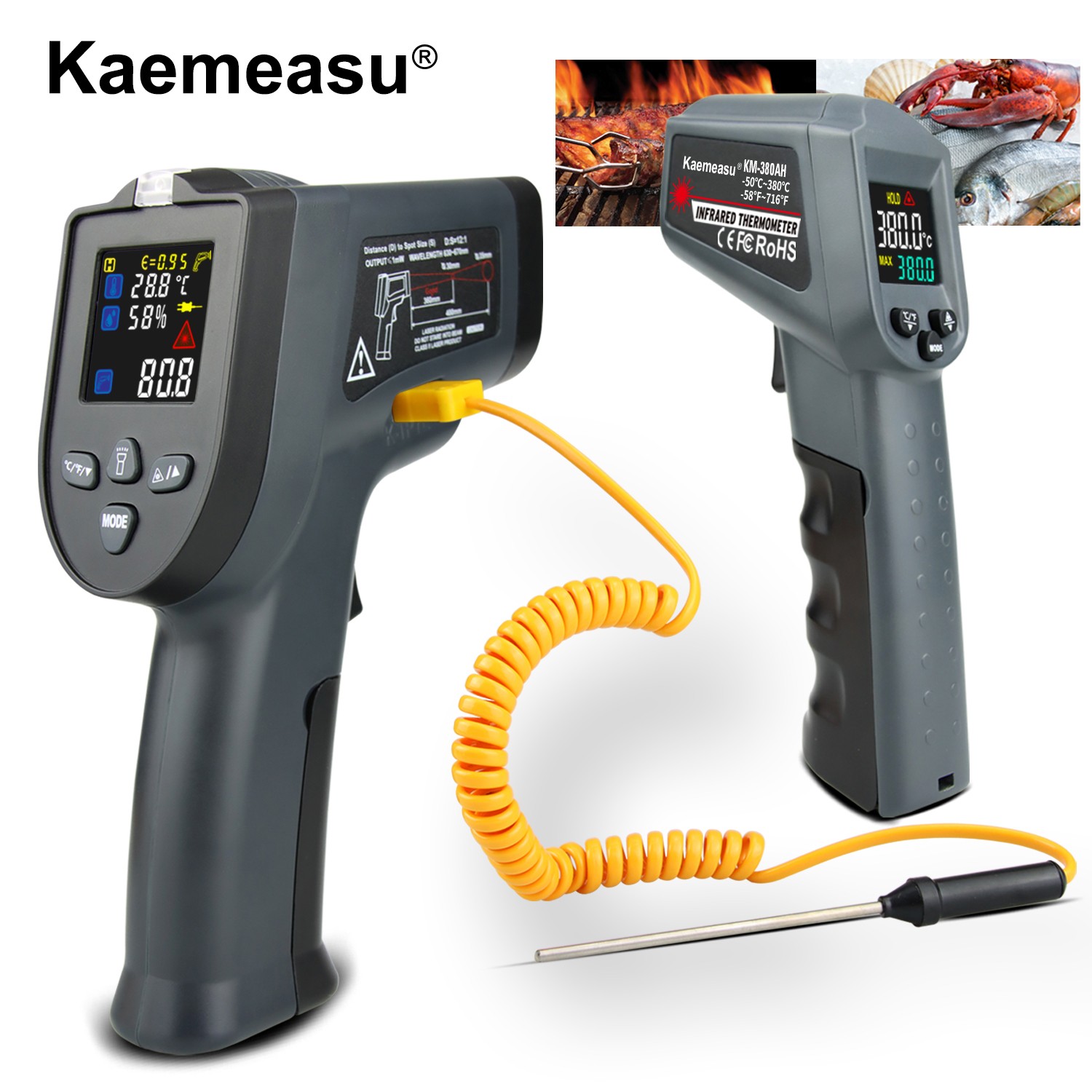 Double laser non-contact thermometer gun industrial high thermometer termometro digital infrared thermometer