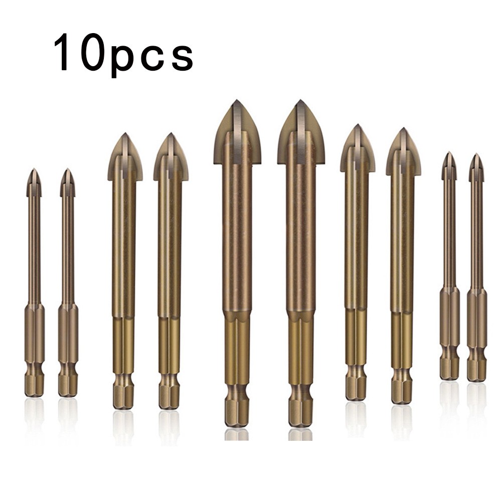 5/10pcs Efficient Universal Drill Tool High Performance Multifunctional Utility Tools Cross Alloy Drill Bit Tip For Wood