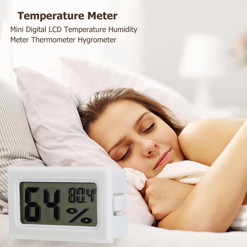 Thermometer Hygrometer Indoor Room Temperature Sensor Mini Digital LCD Temperature Humidity Weather Station With Clock