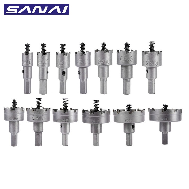 SANAI TCT-مثقاب للثقب ، طقم قطع خشب ، ألواح فولاذية ، سبائك حديد ، معدن ، فولاذ مقاوم للصدأ ، 12 - 200 مللي متر