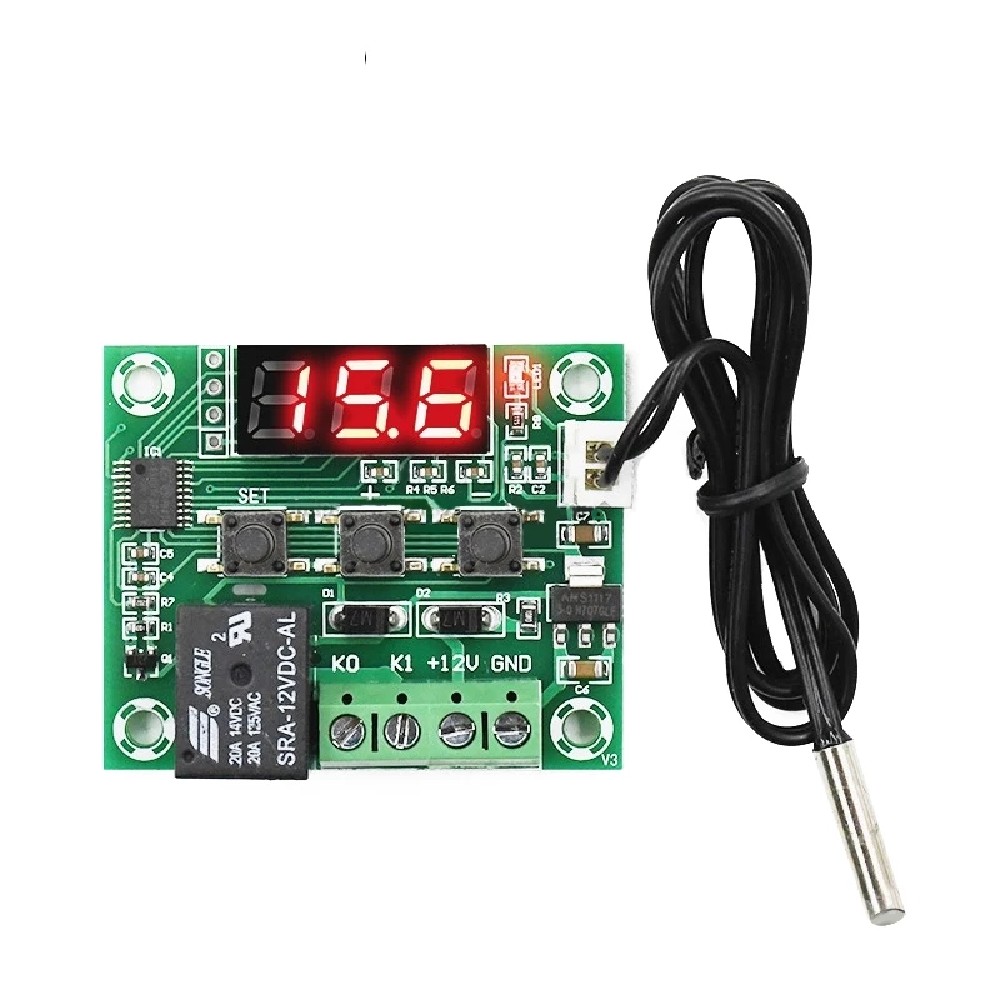 LED Digital Module Thermostat Temperature Control Switch, DIY DC 12V Temperature Control Thermometer with Led Display W1209