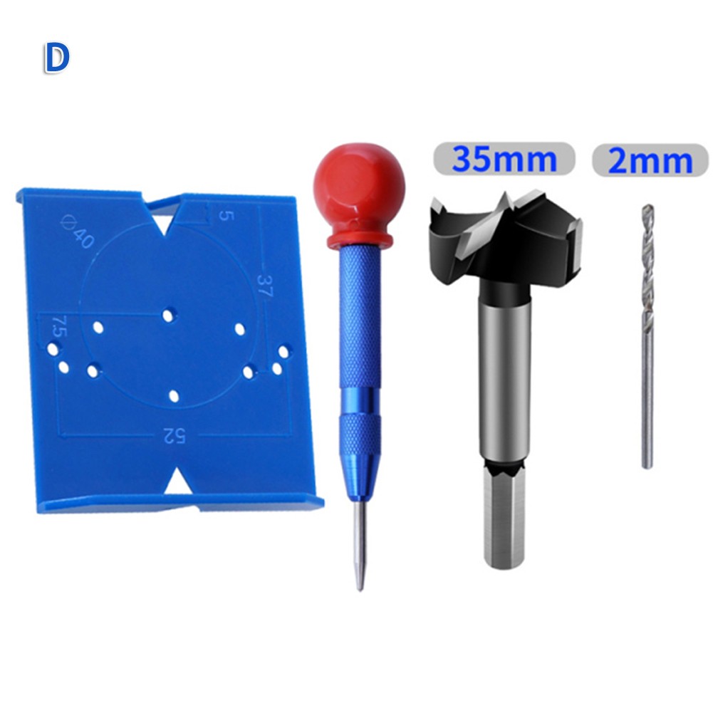 35/40mm Hinge Drill Jig Set Concealed Guide Hinge Hole Drill Locator Woodworking Hole Opener Cabin Accessories Tool