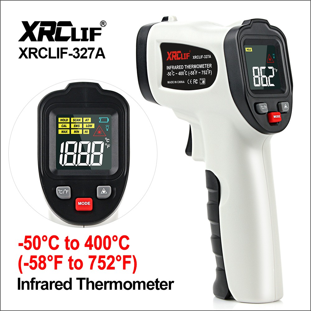 XRCLIF Non-Contact Digital Infrared Laser Thermometer Gun High Low Temperature Alarm -58℃~1112℃ Thermometer Thermometer