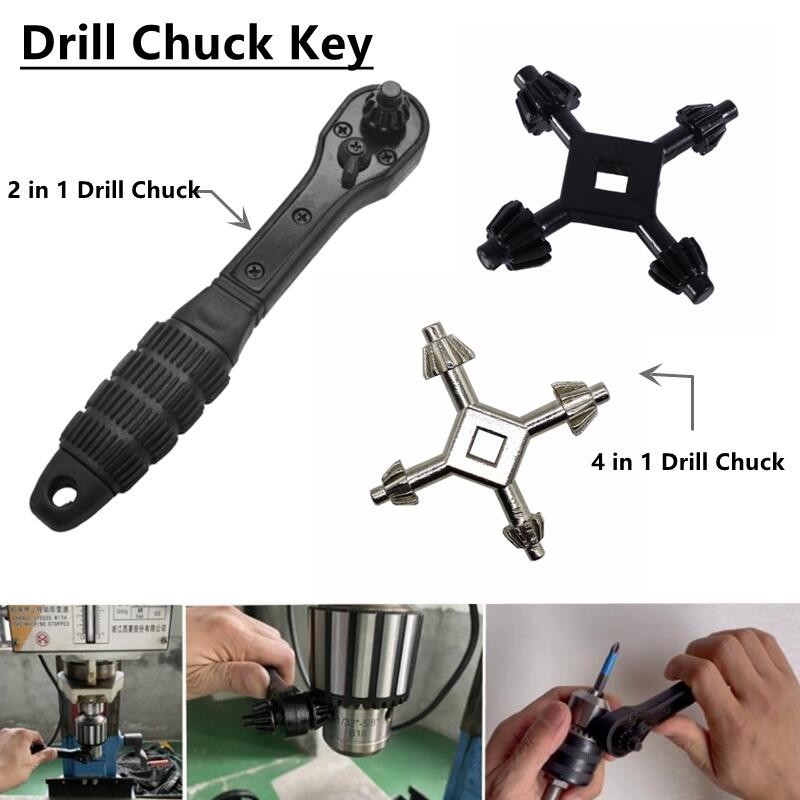 2 in 1 Drill Bit Chuck Ratchet Spanner Electric Drill Clamping Multi Tool Universal Ratchet Wrench Hand Tool