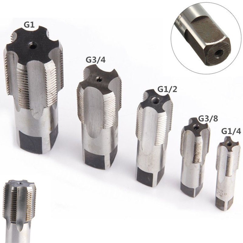 G1/8 1/4 3/8 1/2 3/4 HSS Taper Pipe Tap BSP Metal Screw Thread Cutting Tools Hand Tap Metal Screw Thread