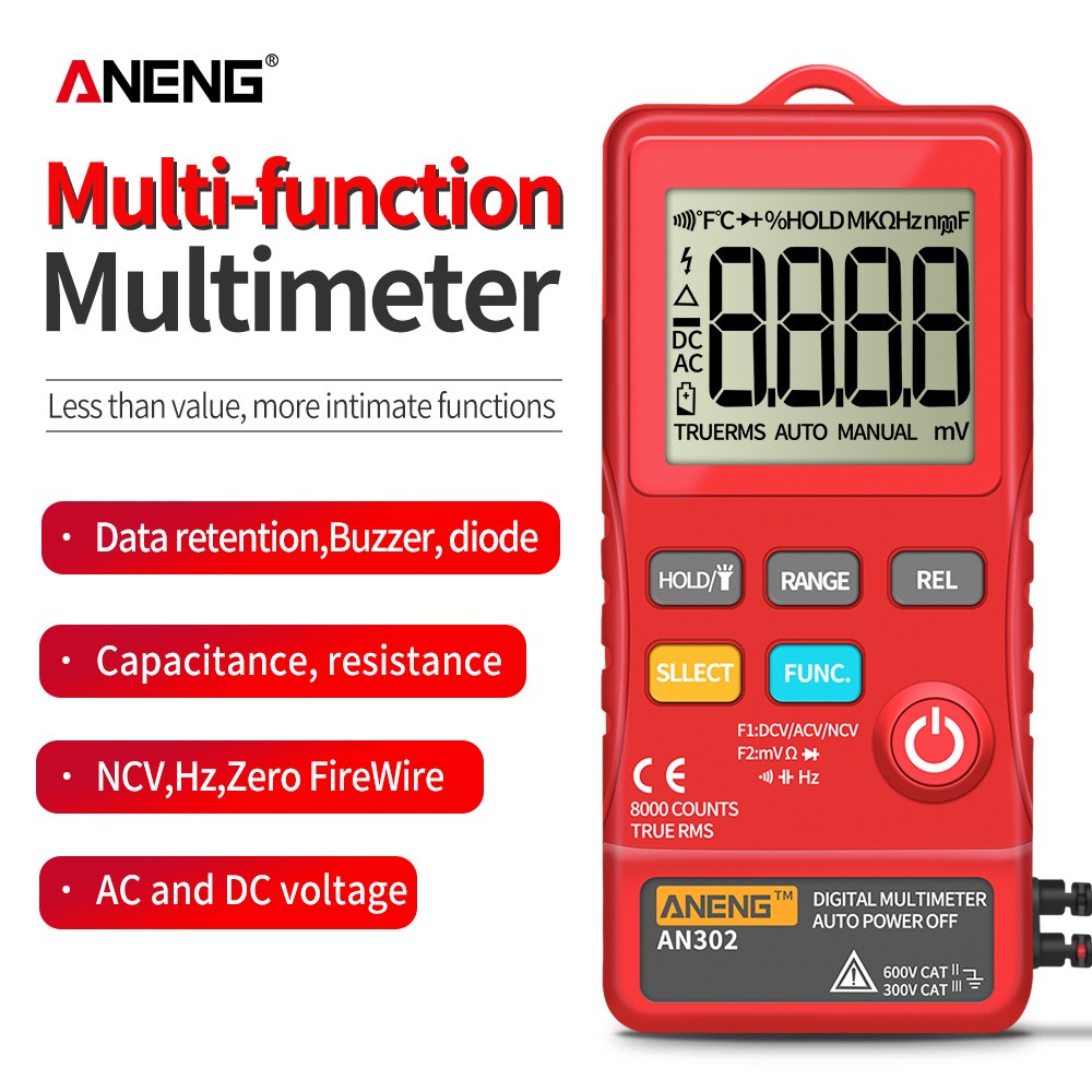 ANENG 8000 Digital Multimeter AN302 Rms multímetro transistor tester professional digital multimeter metro meter