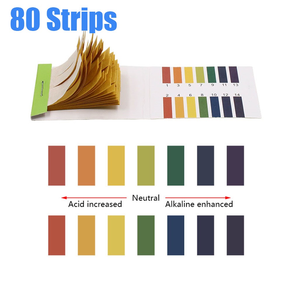 Test Instruments 80 Strips/Pack pH Test Strips PH Meter PH Controller Range 1-14st Alkaline Acid Indicator Litmus Leaf Water Soil