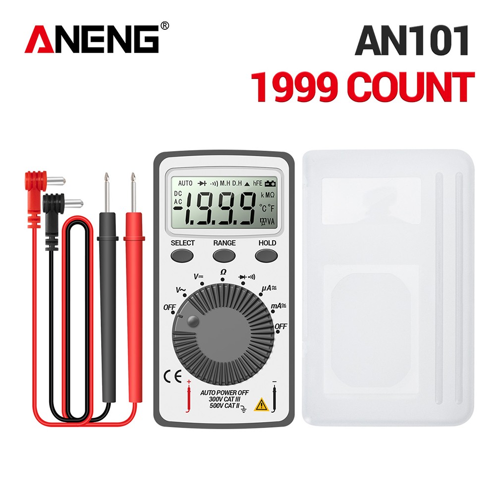 ANENG AN101 LCD Digital Pocket Multi Backlit AC/DC Automatic Portable Voltmeter Ammeter Ohm Tester