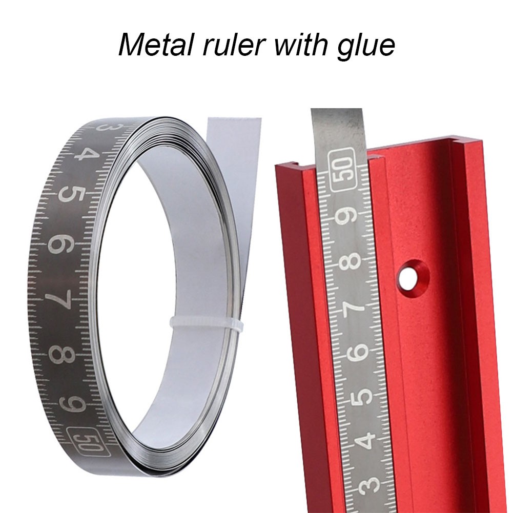 1/2/3m Stainless Steel Miter Track Tape Measure Self Adhesive Metric Scale Ruler Rust-Proof Durable And Wearable Resistan Ruler