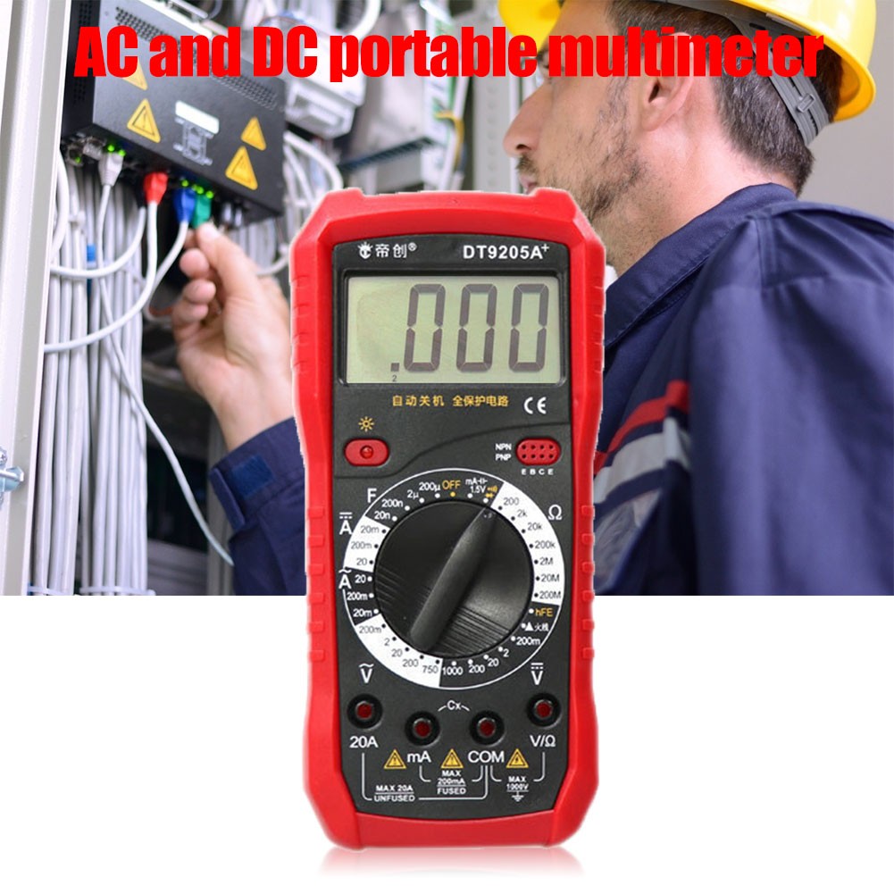 9205A Digital Multimeter Smart AC DC Voltmeter Ammeter Ohm Voltage Tester Meter Electric Power Factor Ammeter