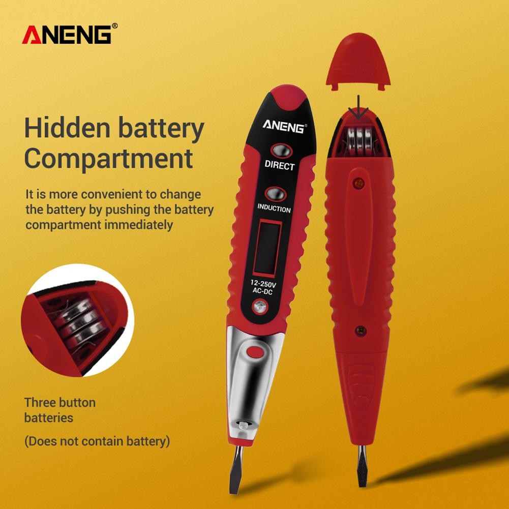 ANENG AC DC 12-250V Tester Digital Tester Pencil Non-contact saft Electric Test Pen LCD Display Screwdriver Voltage Indicator