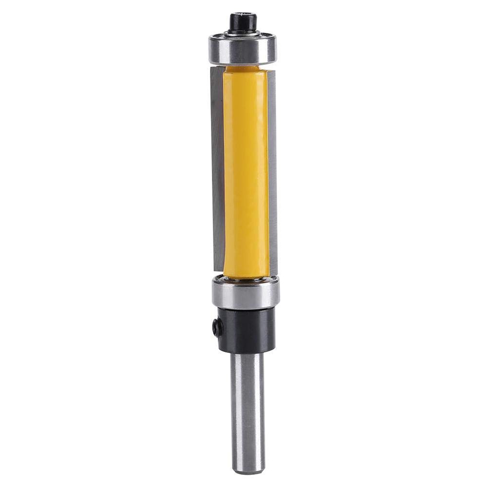 1/4" Shank Milling Cutter Straight Router Bit with Up and Down Bearing Double Bearing Trimming Cutter Woodworking Tools