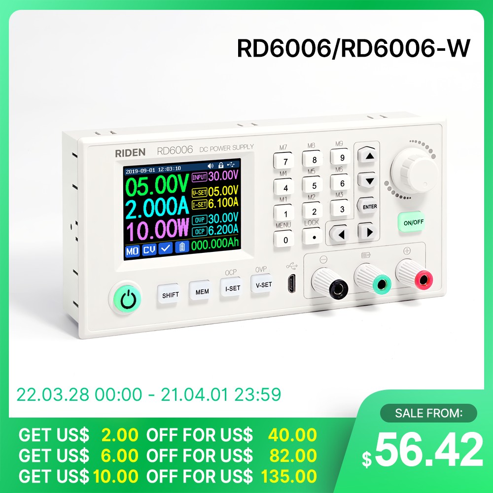 RD RD6006 RD6006W USB واي فاي تيار مستمر تيار مستمر الجهد الحالي تنحى مقاعد البدلاء وحدة امدادات الطاقة باك قابل للتعديل محول متعدد 60 فولت 6A