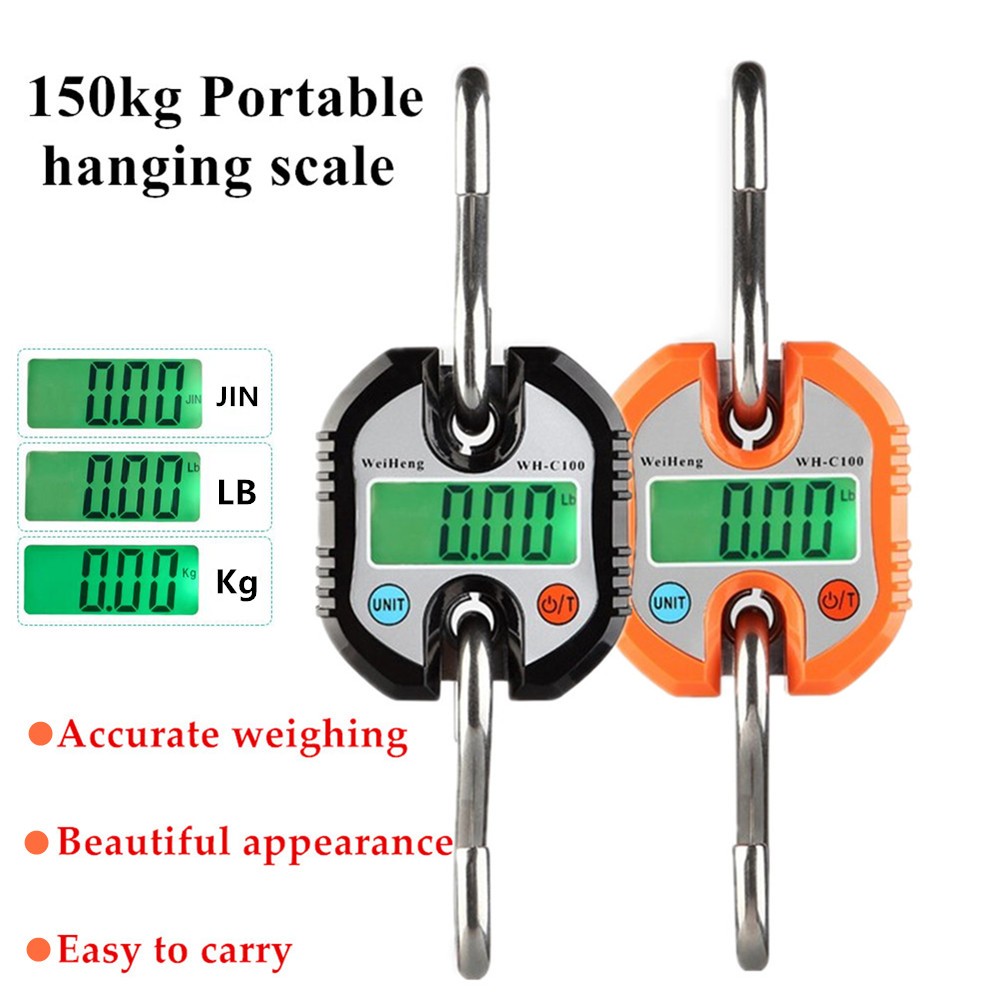 150kg 50g 300kg Heavy Duty Scale Electronic Digital Stainless Steel Hanging Hook Scale LCD Ring Balance Weight 40% off