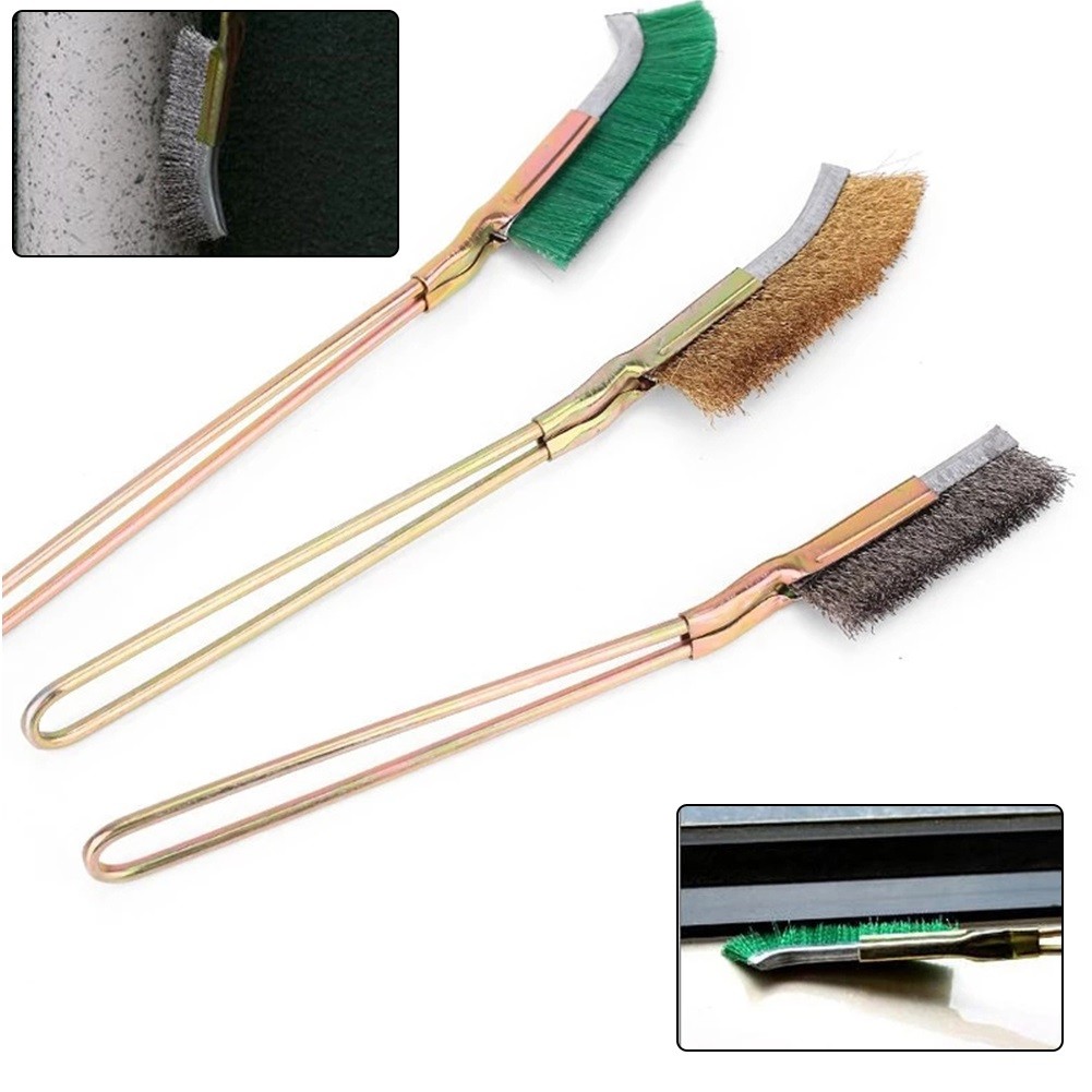 Wire Brush Steel Brass Nylon Polishing Brush For Industry Detail Metal Rust Removal Household Cleaning Hand Tool Rust Removal