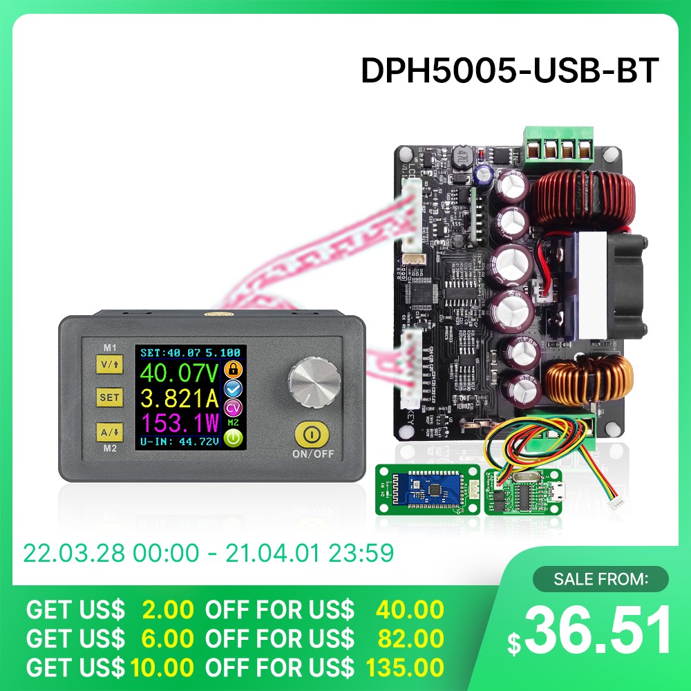 RD DPH5005 Buck Boost Transformer Constant Current Voltage Programmable Digital Control Power Supply Color LCD Multimeter 50V 5A