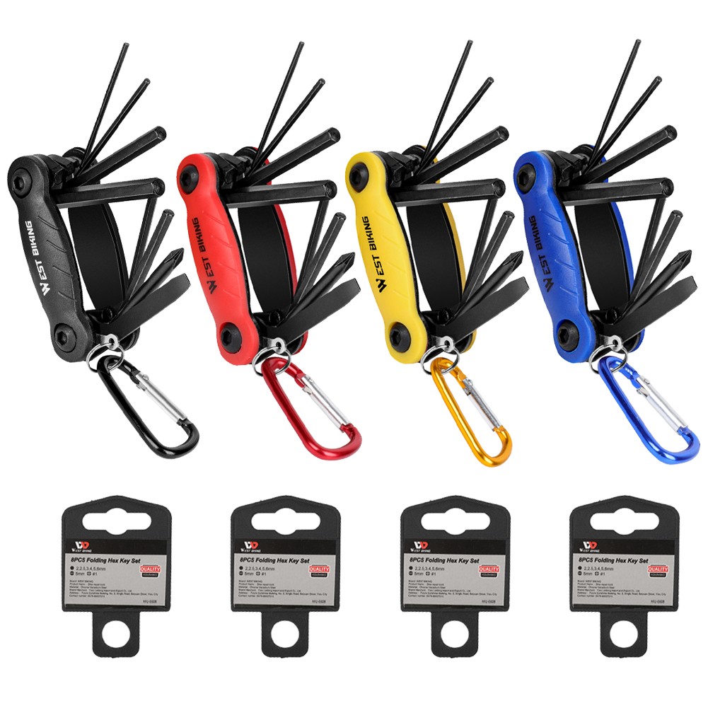 8 in 1 Multifunctional Bicycle Tire Repair Tool Kit Folding Multifunctional With Screwdriver Hexagon Wrench Cycling Equipment