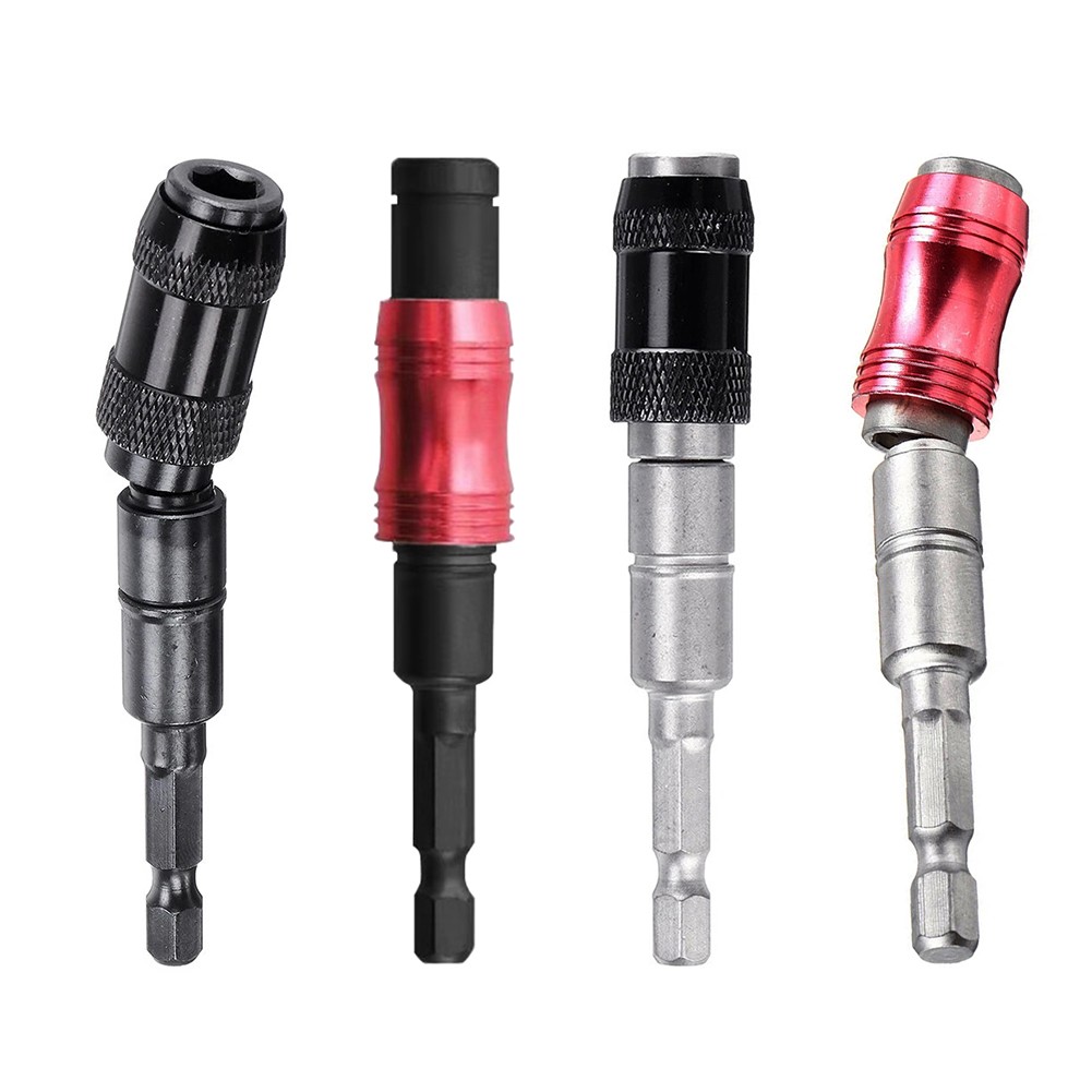 1/4" Pivoting Magnetic Screw Drill Bit Tip Holder Screwdriver Woodworking Tool Quick Change Locking Guide Bit Extension Rod