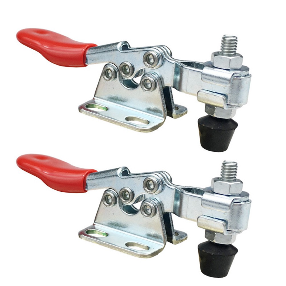 2pcs Holding Capacity Toggle Clamp GH-201 Quick Horizontal Clip Tools Quick Release Horizontal Iron/Galvanized Toggle Clamp